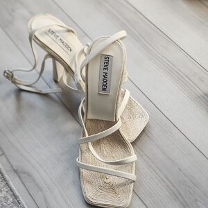 Steve Madden Women's White Strappy Heels